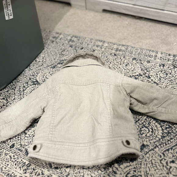 Timberland Boys Jacket 18 M Brown Tan Corduroy Trucker Winter Removable Collar - Picture 3 of 5